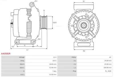 Alternador Fiat PUNTO · Fiat SIENA · Fiat PUNTO Hatchback Van