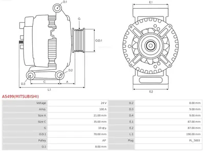 Alternador AS-PL A5499(MITSUBISHI)