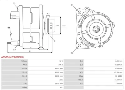 Alternador AS-PL A5509(MITSUBISHI)
