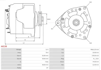 Alternador Toyota LAND CRUISER · Toyota 4 RUNNER II · Toyota LAND CRUISER 90