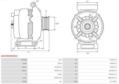 Alternador Alfa Romeo MITO · Citroën NEMO Box Body/MPV · Citroën NEMO MPV