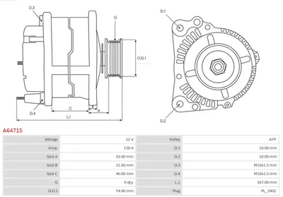 Alternador Citroën BERLINGO MULTISPACE · Citroën BERLINGO Box Body/MPV · Citroën C4 II