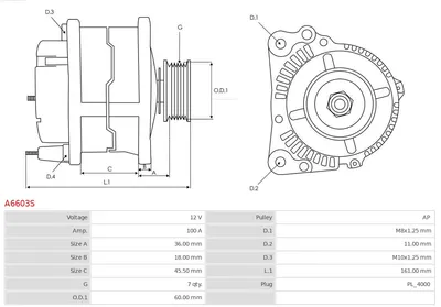 Alternador Toyota PREVIA II · Toyota RAV 4 II · Toyota AVENSIS VERSO