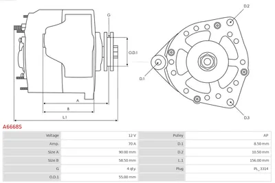 Alternador Toyota LAND CRUISER 90 · Toyota 4 RUNNER III · Toyota HILUX III SUV