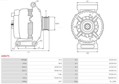 Alternador Isuzu D-MAX II · Isuzu D-MAX III