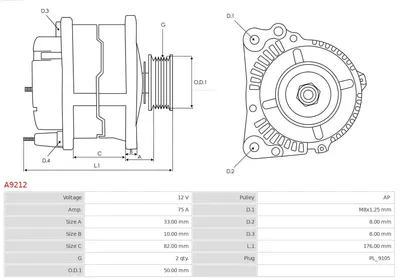 Alternador AS-PL A9212