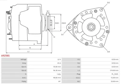 Alternador Audi 100 C2 Saloon · Audi 100 C3 Saloon · Audi 80 B1 Saloon