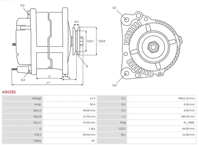 Alternador AS-PL A9428S