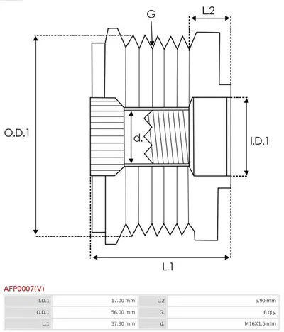 Rueda libre alternador Volvo S40 I · Volvo V40 Estate · Volvo V70 I