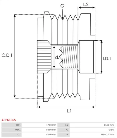 Rueda libre alternador Toyota YARIS · Toyota AURIS · Toyota AURIS Estate