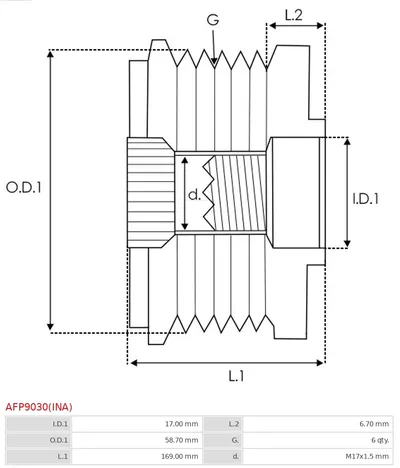 Rueda libre alternador Ford FOCUS I · Ford FOCUS I Turnier · Ford FOCUS I Saloon