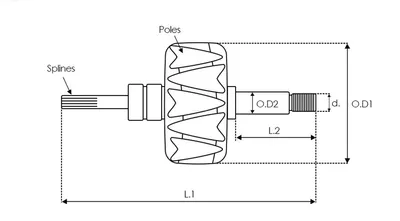 Rotor, alternador AS-PL AR2034SR