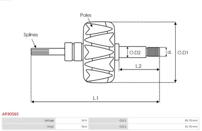 Rotor, alternador AS-PL AR9056S