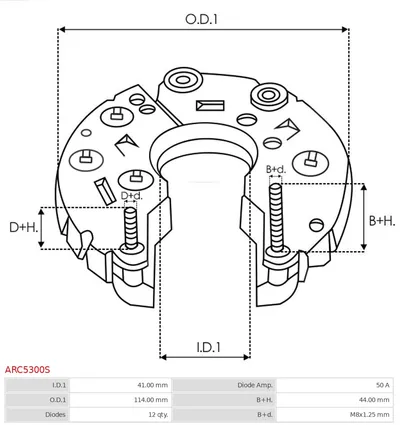 Rectificador, alternador AS-PL ARC5300S