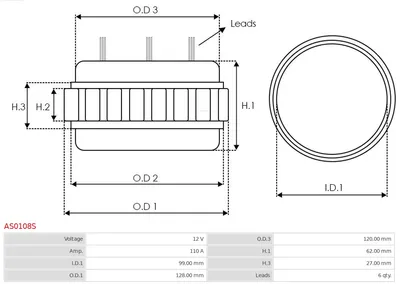 Estátor, generador AS-PL AS0108S