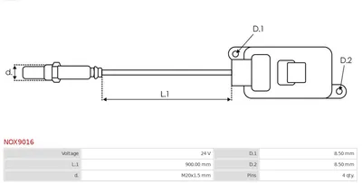 Sensor NOx, inyección de úrea AS-PL NOX9016