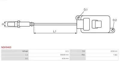 Sensor NOx, inyección de úrea Citroën C-ELYSEE · Citroën C4 CACTUS · Citroën SPACETOURER Bus