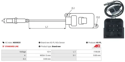 Sensor NOx, inyección de úrea Chevrolet SILVERADO 2500 HD Crew Cab Pickup · Chevrolet SILVERADO 3500 HD Standard Cab Pickup · Chevrolet SILVERADO 3500 HD Extended Cab Pickup