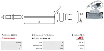 Sensor NOx, inyección de úrea Nissan NV400 Van · Nissan NV400 Bus · Nissan NV400 Platform/Chassis