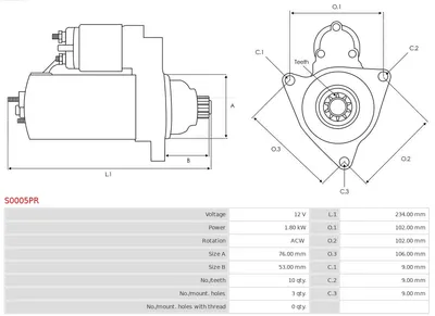 Motor de arranque Seat IBIZA II · Vw TRANSPORTER T4 Bus · Vw TRANSPORTER T4 Van