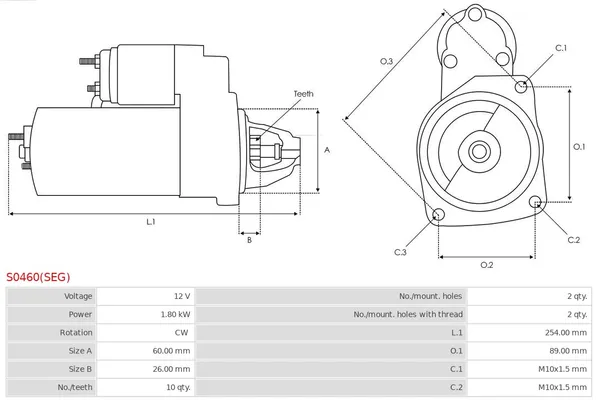 Motor de arranque Chrysler 300C · Chrysler 300C Touring · Mercedes-Benz 124 Coupe
