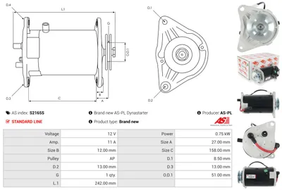 Alternador arrancador AS-PL S2165S
