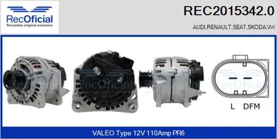 Alternador Vw POLO III CLASSIC · Vw POLO Variant · Skoda OCTAVIA I Combi
