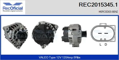 Alternador Mercedes-Benz SLK · Mercedes-Benz C-CLASS · Mercedes-Benz C-CLASS Coupe