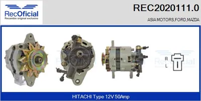 Alternador Mazda E Bus · Ford ECONOVAN · Asia Motors ROCSTA Open Off-Road Vehicle