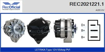 Alternador Audi 100 C1 Coupe · Audi 100 C1 Saloon · Vw TRANSPORTER T3 Van