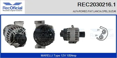 Alternador Fiat STRADA Pickup · Fiat PUNTO · Opel AGILA