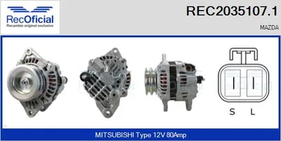 Alternador Mazda 626 V · Mazda 626 V Hatchback · Mazda 626 V Station Wagon