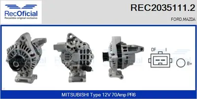 Alternador Ford FIESTA IV · Mazda 121 III · Ford FOCUS I