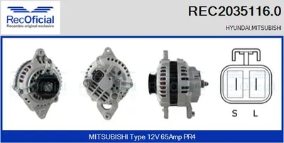 Alternador Mitsubishi COLT III · Mitsubishi COLT IV · Mitsubishi LANCER III