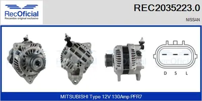 Alternador Nissan PATHFINDER III · Nissan NAVARA NP300