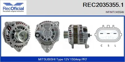 Alternador Nissan 350Z Coupe · Nissan 350Z Roadster