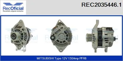 Alternador Mitsubishi LANCER VIII Sportback · Mitsubishi OUTLANDER III