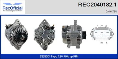 Alternador Daihatsu TERIOS · Daihatsu SIRION · Daihatsu YRV