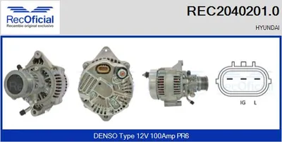 Alternador Hyundai ACCENT II · Hyundai MATRIX · Hyundai GETZ