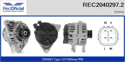 Alternador Toyota YARIS · Toyota COROLLA · Toyota COROLLA Saloon