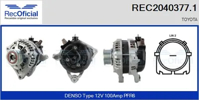 Alternador Toyota YARIS · Toyota AURIS · Toyota AURIS Estate