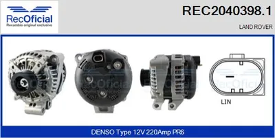 Alternador Land Rover RANGE ROVER III · Land Rover RANGE ROVER IV · Land Rover RANGE ROVER SPORT II