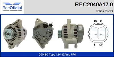 Alternador Honda CIVIC VII Hatchback · Toyota COROLLA · Toyota COROLLA Saloon