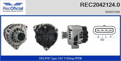 Alternador Ssangyong REXTON / REXTON II · Ssangyong KYRON · Ssangyong ACTYON I