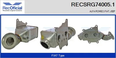 Elemento enfriador, reciclaje gases escape Alfa Romeo GIULIETTA · Fiat DOBLO Bus · Fiat DOBLO Cargo
