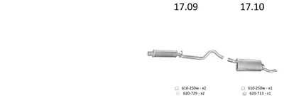 Sistema de gases de escape Opel CORSA A Hatchback · Vauxhall NOVA Hatchback · Vauxhall NOVA Saloon