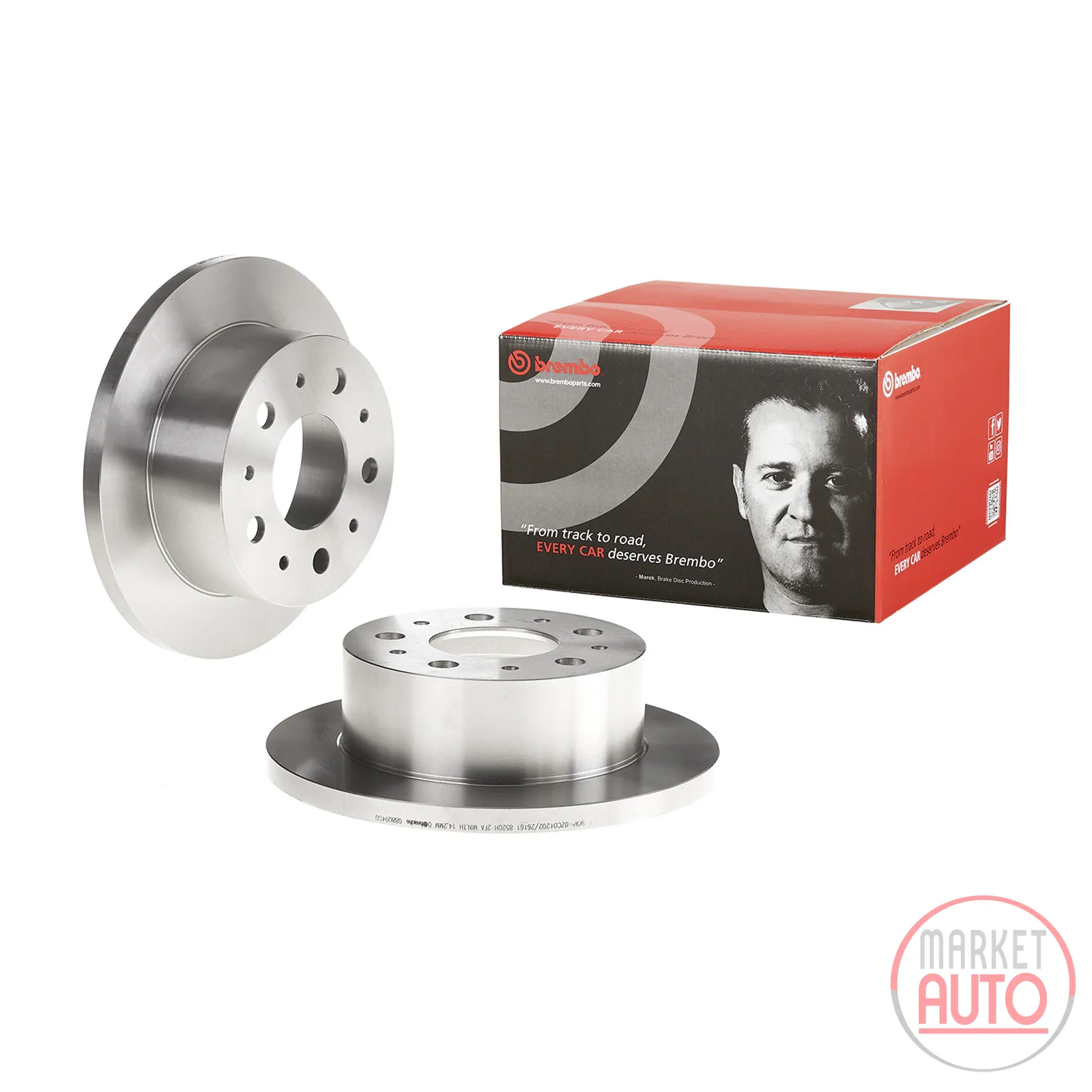 Bremsscheibe hinten voll Brembo 280 Ø