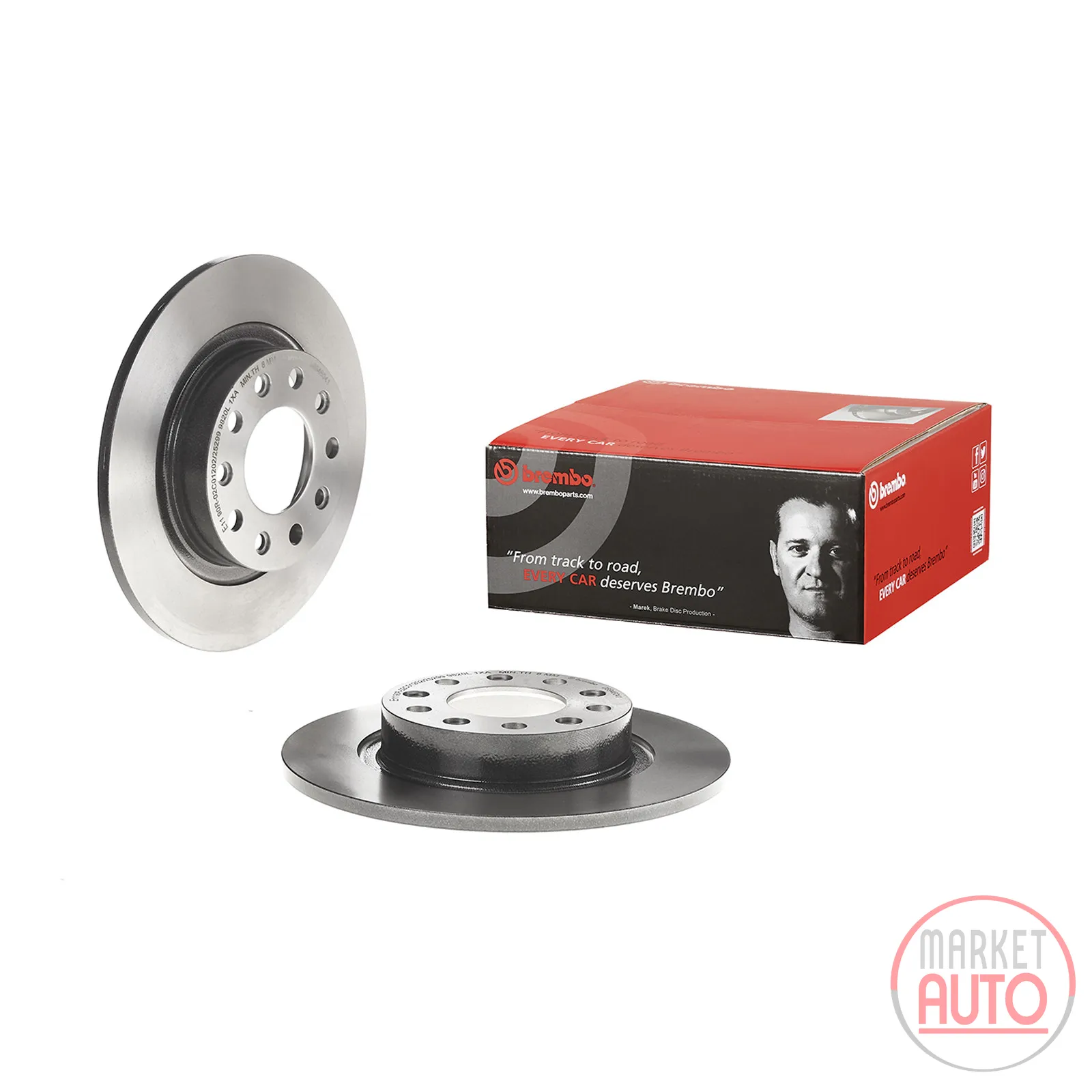Bremsscheibe hinten beschichtet voll 264 Ø Brembo