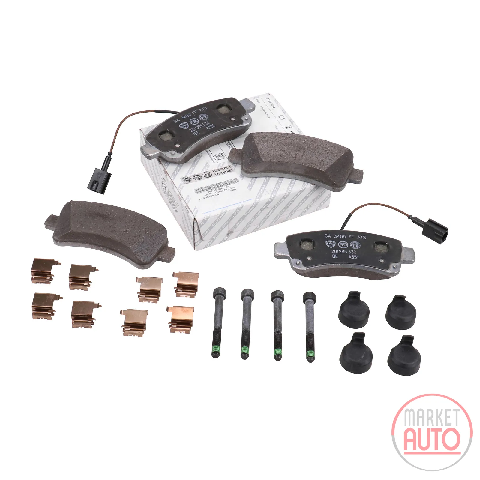 Bremsklötze hinten original 20Q mit Zubehör (OE 77367094)