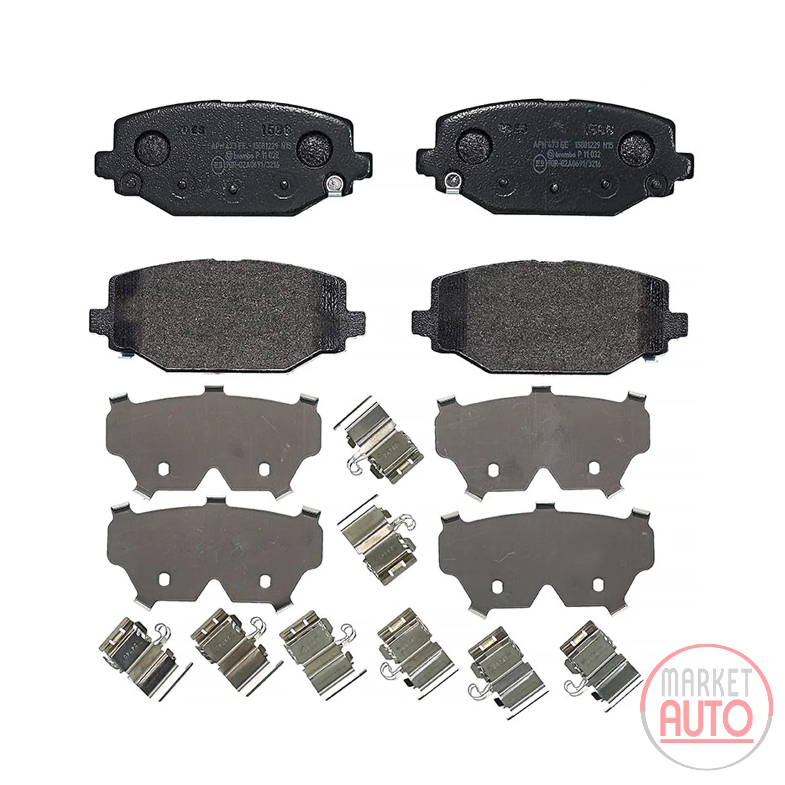 Bremsklötze hinten mit Zubehör Brembo